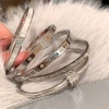 This simple and elegant white mother-of-pearl bracelet for women, set with diamonds and made of titanium steel, is fashionable, versatile, super shiny and does not fade. It is a light luxury jewelry Specification image